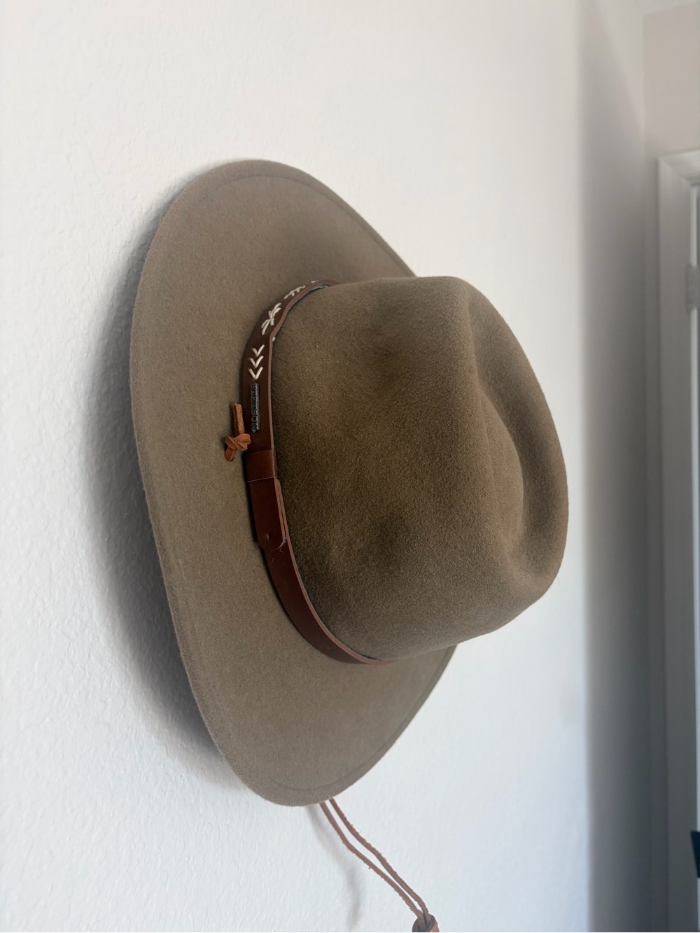 Stetson Olive-Tan Felt Rancher Hat with Leather Band